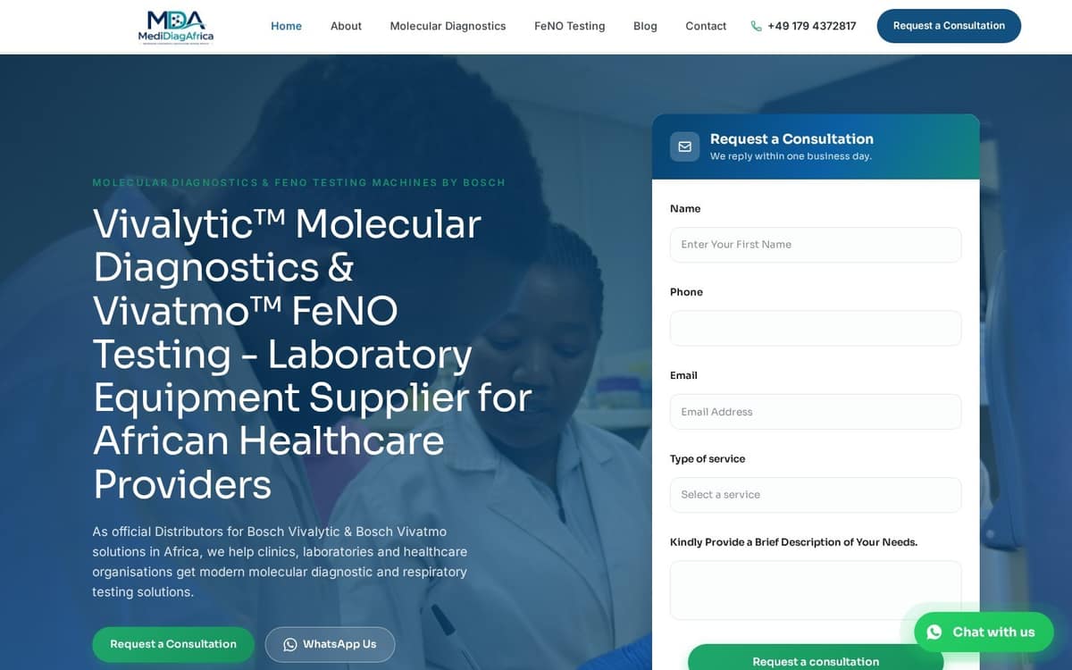 Medi-Diag Africa website
