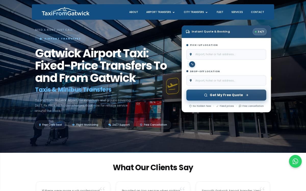 Taxi From Gatwick website